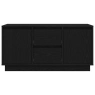 ТВ шкаф с LED осветление, черен, 100x41x50 см