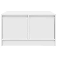 Масичка за кафе с чекмеджета, бяла 70,5x70x40 см