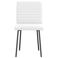 Трапезни столове, 6 бр, бели, изкуствена кожа