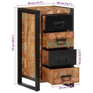 Шкаф с чекмеджета Multicolour Масивна дървесина Възстановена