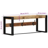 Закачалка за палта 80x35x35 cm Масивна груба дървесина Манго