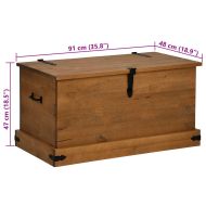 Скрин за съхранение HALDEN 91x48x47 cm масивна дървесина бор