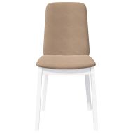 Трапезни столове с възглавници 2 бр Бяла масивна дървесина гума