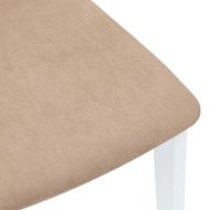 Трапезни столове с възглавници 2 бр Бяла масивна дървесина гума