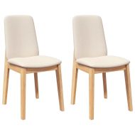 Трапезни столове с възглавници 2 бр масивна дървесина гума