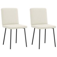 Трапезни столове, 2 бр, кремави, кадифе