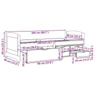 Дневно легло с 5 чекмеджета без матрак IRUN черен 90x200 cm