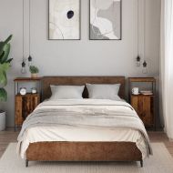 Нощни шкафчета, 2 бр, старо дърво, 41x31x80 см, инженерно дърво