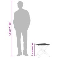 Градински трапезен комплект 5 части сгъваем cветлосив полиратан