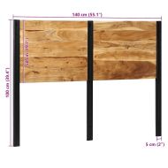 табла за глава 140 cm масивна дървесина акация и желязо