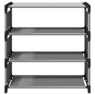 Рафт за обувки 4-етажен сив 54x28x55 см Нетъкана материя