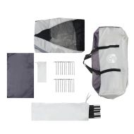 Шатра за басейн с подвижна муха & Мрежести стени Сива 510x510cm