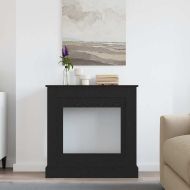Камина Surround Черен дъб 90x30x90 cm Инженерна дървесина