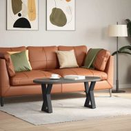 Крака за масичка за кафе, 2 бр., черни, 28 x (42-43,3) см, стомана