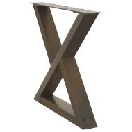 Крака за масичка за кафе, 2 бр., естествена стомана, 60 x (42-43,3) см, стомана