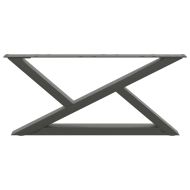 Крака за масичка за кафе, 2 бр., антрацит, 70x(30-31,3) см, стомана