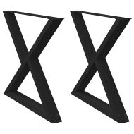 Крака за трапезна маса, 2 бр., черни, 90 x (72-73,3) см, стомана