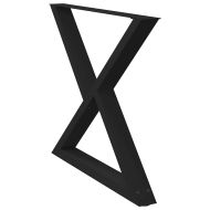 Крака за трапезна маса, 2 бр., черни, 90 x (72-73,3) см, стомана