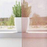 Пердета от воал с втулки, 2 бр, розово, 140x245 см