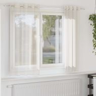 Пердета от воал с втулки, 2 бр, кремаво, 140x175 см