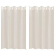 Пердета от воал с втулки, 2 бр, кремаво, 140x175 см