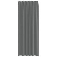 Пердета от воал с примки, 2 бр, тъмносиво, 140x225 см