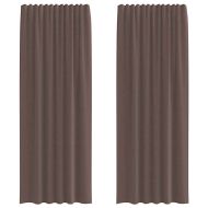 Пердета от воал с горна част, 2 бр, кафяво