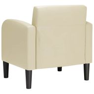 Разтегателен диван с подлакътници кремав 54 см изкуствена кожа