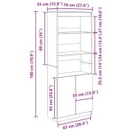 Висок шкаф, сив сонома, 70x35x180 см, инженерно дърво