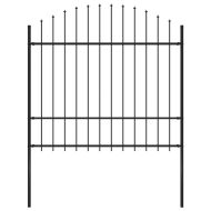 Градинска ограда с връх тип копие, стомана, 181x175 см, черна