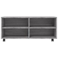 ТВ шкаф на колелца, сив сонома, 90x35x35 см, инженерно дърво