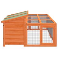 Клетка за зайци кафява 144x123x67,5 см борово дърво масив