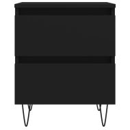 Нощно шкафче, черно, 40x35x50 cm инженерно дърво