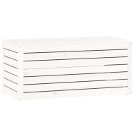 Градинска кутия бяла 101x50,5x46,5 см масивна борова дървесина