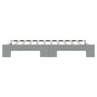 Канапе с изтеглящо разтегателно легло светлосиво 90x200 см плат