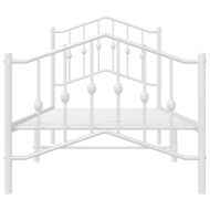 Метална рамка за легло с горна и долна табла, бяла, 90x200 см
