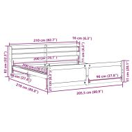 Рамка за легло с табла без матрак, бяла, 200x200 см