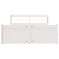 Рамка за легло с табла, бяла, 150x200 см, борово дърво масив