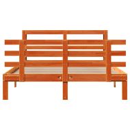 Рамка за легло с табла, восъчнокафяв, 140x190 см, масивно дърво