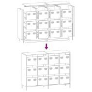 Бюфет, горчица жълто, 135x39x103,5см, студеновалцувана стомана