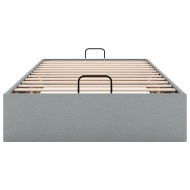 Османска рамка за легло без матрак, светлосива, 90x190 см, плат