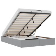 Османска рамка за легло без матрак, светлосива, 140x200см, плат