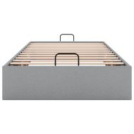 Османска рамка за легло без матрак, светлосива, 100x200см, плат