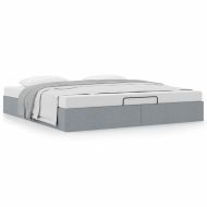 Османска рамка за легло без матрак, светлосива, 180x200см, плат