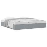 Османска рамка за легло без матрак, светлосива, 180x200см, плат