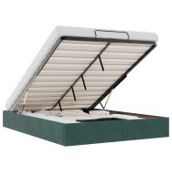 Османска рамка за легло без матрак тъмнозелена 140x200см кадифе