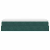 Османска легло с матрак, тъмнозелено, 90x200 см, кадифе
