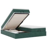 Османска легло с матраци, тъмнозелено, 180x200 см, кадифе