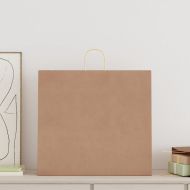 Хартиени торбички 250 бр с дръжки кафяви 54x15x49 см