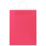 Хартиени торбички 250 бр с дръжки розови 32x12x42 см